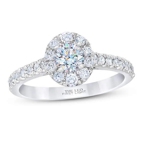 Previously Owned THE LEO First Light Diamond Engagement Ring 5/8 ct tw 14K White Gold