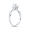 Thumbnail Image 2 of Previously Owned Diamond Engagement Ring 1/2 ct tw Emerald & Round-cut 14K White Gold