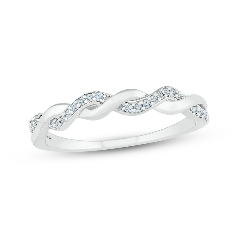 Main Image 1 of Previously Owned Diamond Anniversary Band 1/10 ct tw Round-cut 10K White Gold