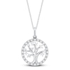 Thumbnail Image 1 of Previously Owned Diamond Tree of Life Necklace 1/3 ct tw 10K White Gold 18"