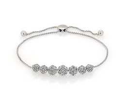 Previously Owned Multi-Diamond Bolo Bracelet 1 ct tw 10K White Gold 9.5"