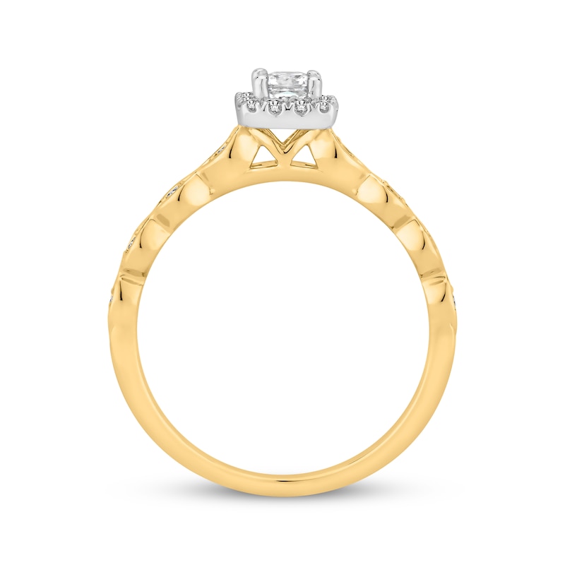 Previously Owned Diamond Engagement Ring 3/8 ct tw Princess & Round-cut 10K Two-Tone Gold