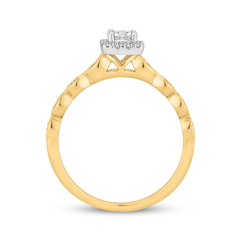 Previously Owned Diamond Engagement Ring 3/8 ct tw Princess & Round-cut 10K Two-Tone Gold