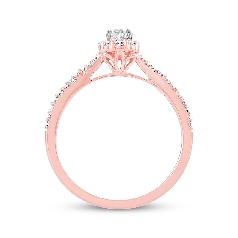 Previously Owned Diamond Engagement Ring 1/2 ct tw Pear & Round-cut 14K Rose Gold