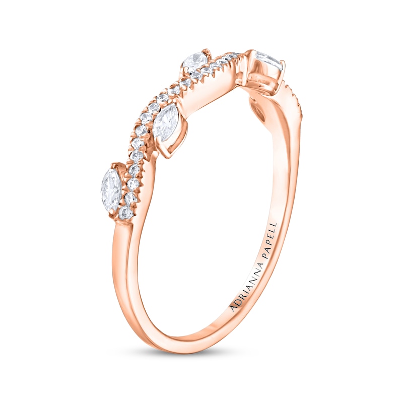 Previously Owned Adrianna Papell Diamond Anniversary Band 1/3 ct tw Round & Marquise-cut 14K Rose Gold