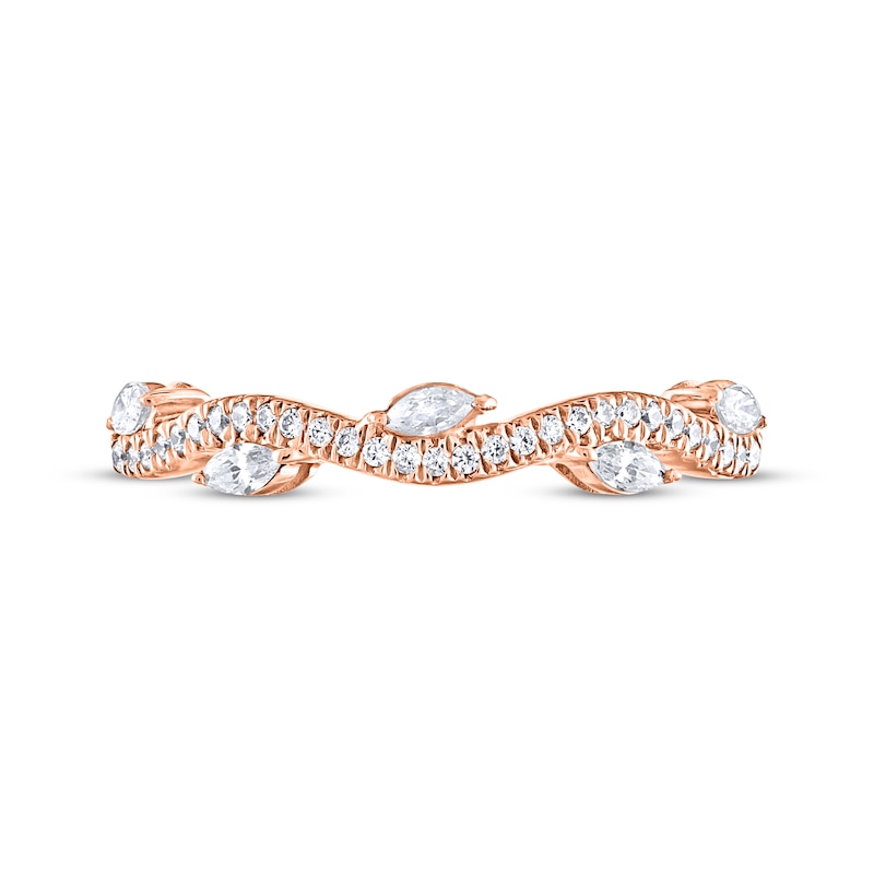 Previously Owned Adrianna Papell Diamond Anniversary Band 1/3 ct tw Round & Marquise-cut 14K Rose Gold