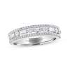 Previously Owned Adrianna Papell Diamond Anniversary Ring 1/2 ct tw Baguette & Round-cut 14K White Gold