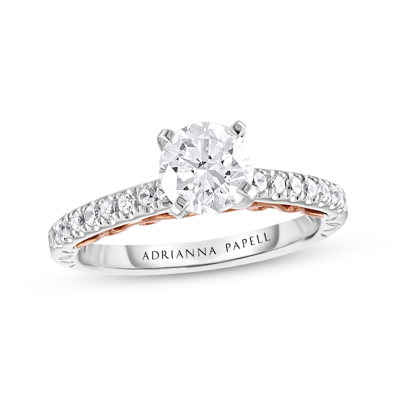Previously Owned Adrianna Papell Diamond Engagement Ring 5/8 ct tw Round-cut 14K Two-Tone Gold