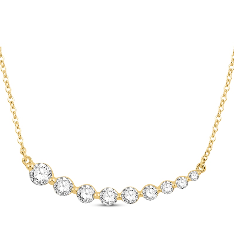 Main Image 1 of Previously Owned Diamond Necklace 3/4 ct tw Round-cut 10K Yellow Gold 19"