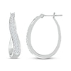 Thumbnail Image 3 of Previously Owned Diamond Swirl Hoop Earrings 3/4 ct tw Round-cut Sterling Silver