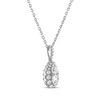Thumbnail Image 2 of Previously Owned Forever Connected Diamond Necklace 1/2 ct tw Pear & Round-cut 10K White Gold 18"