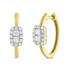 Thumbnail Image 0 of Previously Owned Forever Connected Diamond Hoop Earrings 3/8 ct tw Princess & Round-cut 10K Yellow Gold