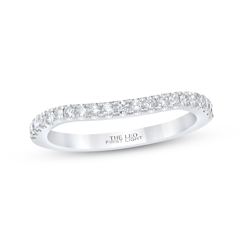 Previously Owned THE LEO First Light Diamond Wedding Band 1/4 ct tw Round-cut 14K White Gold