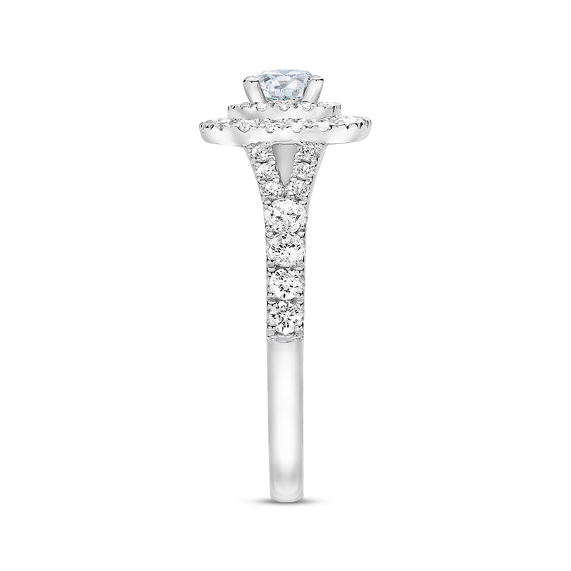 Main Image 2 of Previously Owned THE LEO First Light Diamond Engagement Ring 1 ct tw Round-cut 14K White Gold