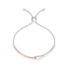 Thumbnail Image 2 of Previously Owned Love + Be Loved Diamond Bolo Bracelet 1/4 ct tw Sterling Silver/10K Rose Gold 9.5”