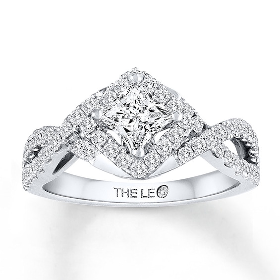 Previously Owned THE LEO Diamond Princess-cut Engagement Ring 1 ct tw 14K White Gold