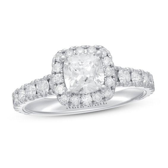 Previously Owned Neil Lane Premiere Diamond Engagement Ring 1-3/4 ct tw Cushion/Round 14K White Gold