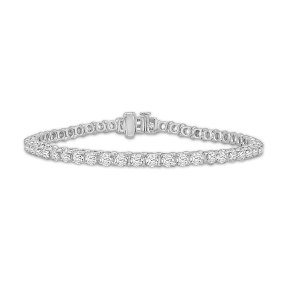 Previously Owned Diamond Tennis Bracelet 5 ct tw Round-cut 10K White Gold 7"