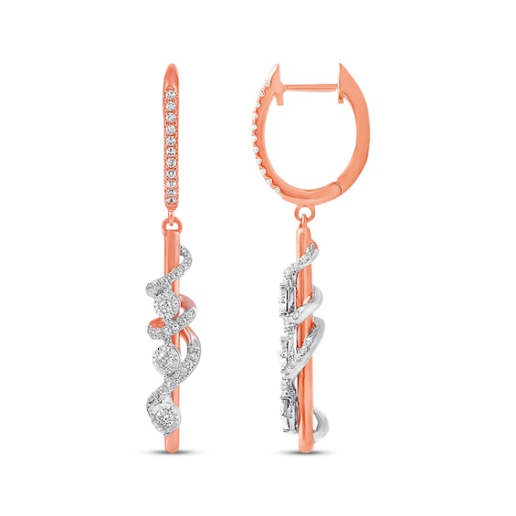Previously Owned Diamond Drop Earrings 1/3 ct tw Round-cut 10K Rose Gold