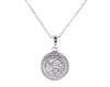 Thumbnail Image 1 of Previously Owned Diamond Double Halo Necklace 1/2 ct tw 10K White Gold 18"