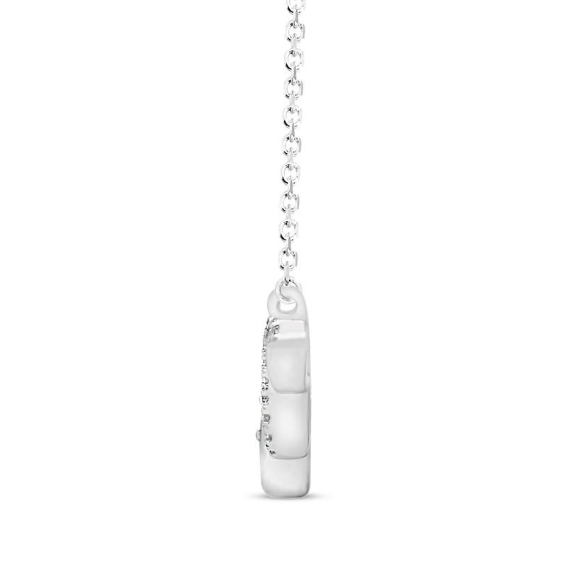Main Image 3 of Previously Owned Diamond Fashion Necklace 1/4 ct tw Round-cut 10K White Gold 18"