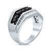 Thumbnail Image 2 of Previously Owned Men's Black & White Diamond Ring 2 ct tw Round-cut 10K White Gold