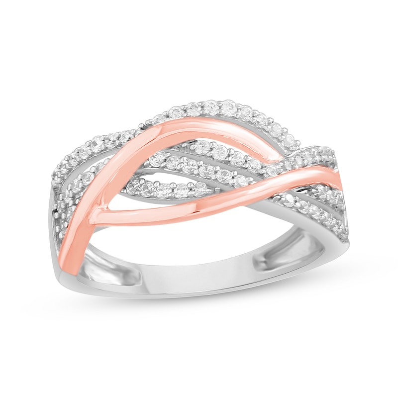 Main Image 1 of Previously Owned Diamond Fashion Ring 1/3 ct tw Round-cut 10K Two-Tone Gold