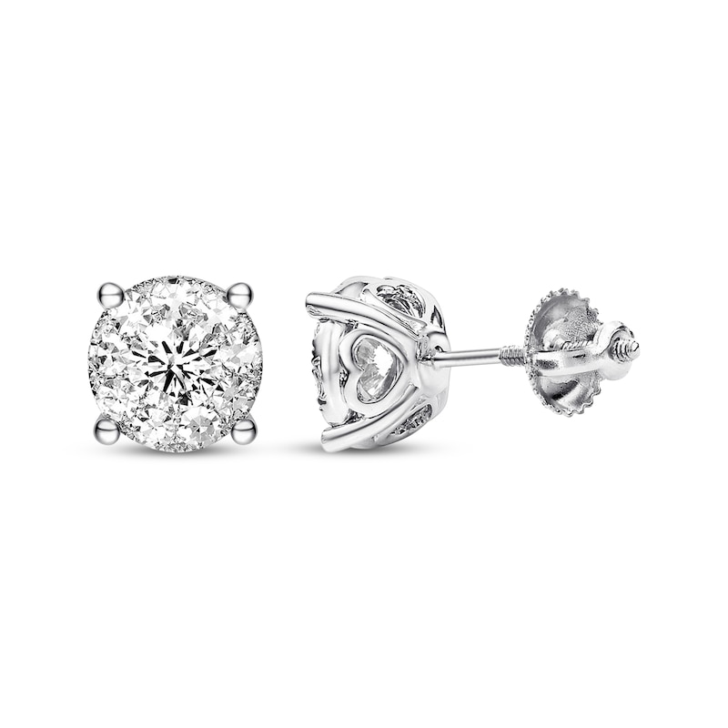 Main Image 1 of Previously Owned Diamond Earrings 1-1/5 ct tw Round-cut 14K White Gold