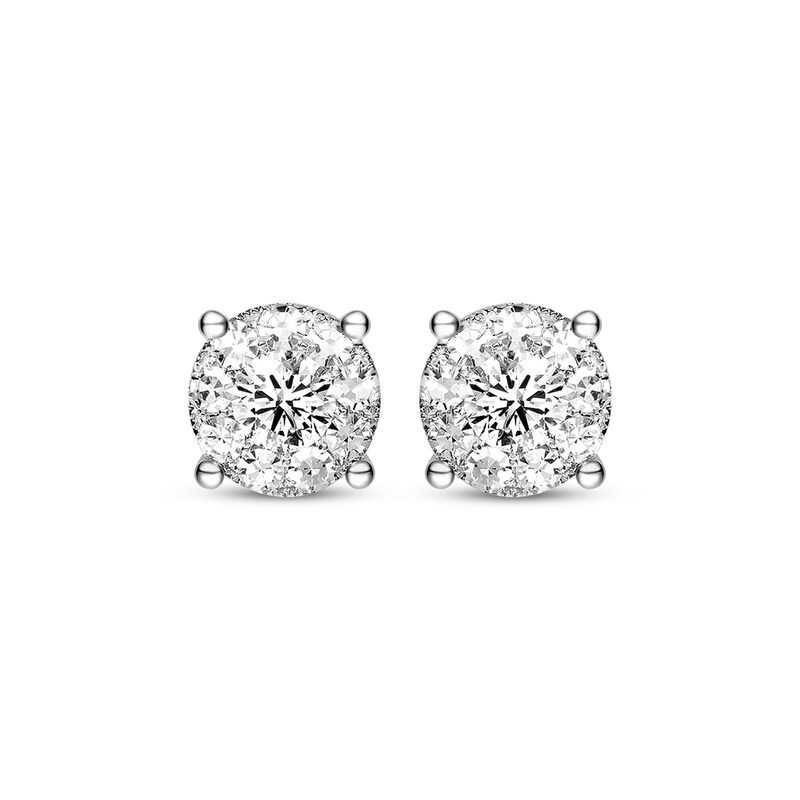 Main Image 2 of Previously Owned Diamond Earrings 1-1/5 ct tw Round-cut 14K White Gold