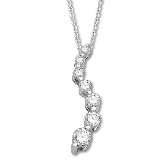 Previously Owned Diamond Necklace 1/4 ct tw Round-cut 10K White Gold 19 Length
