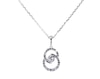 Thumbnail Image 1 of Previously Owned Encircled by Love Diamond Necklace 1/4 ct tw Round-cut 10K White Gold 18"