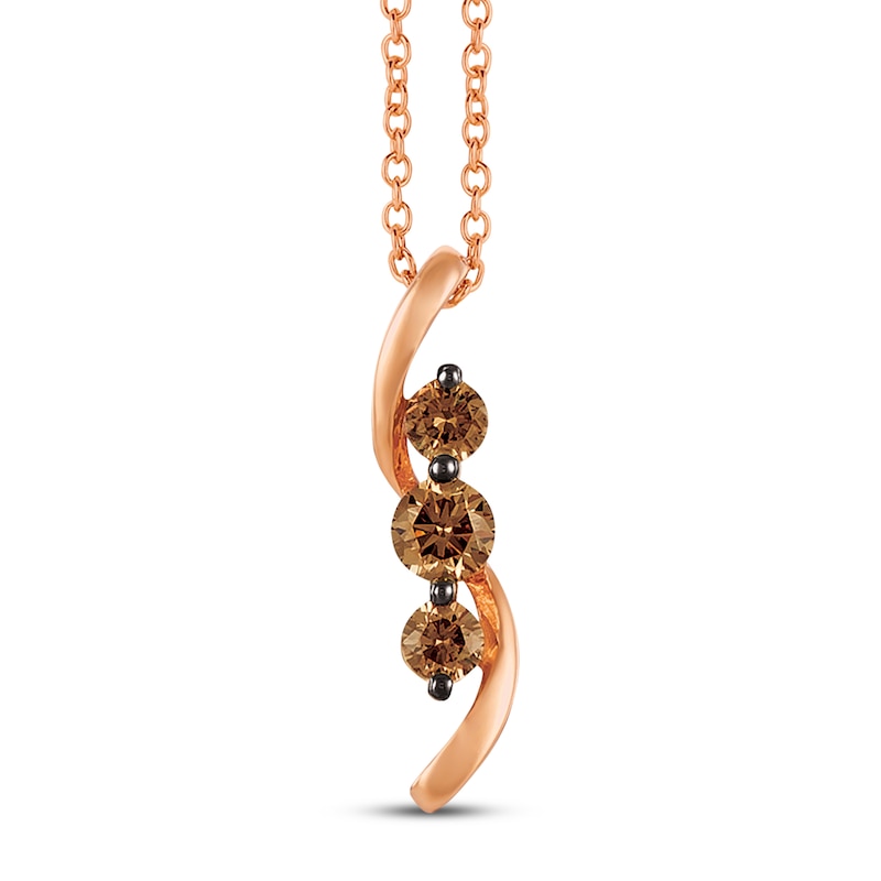 Main Image 1 of Previously Owned Le Vian Chocolate Diamonds Necklace 1/3 ct tw 14K Strawberry Gold 18"