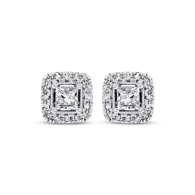 Previously Owned Diamond Earrings 1/2 ct tw Princess-cut 10K White Gold