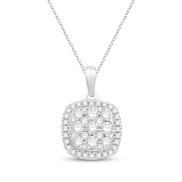 Previously Owned Diamond Necklace 1/2 ct tw Round-Cut 10K White Gold 18"