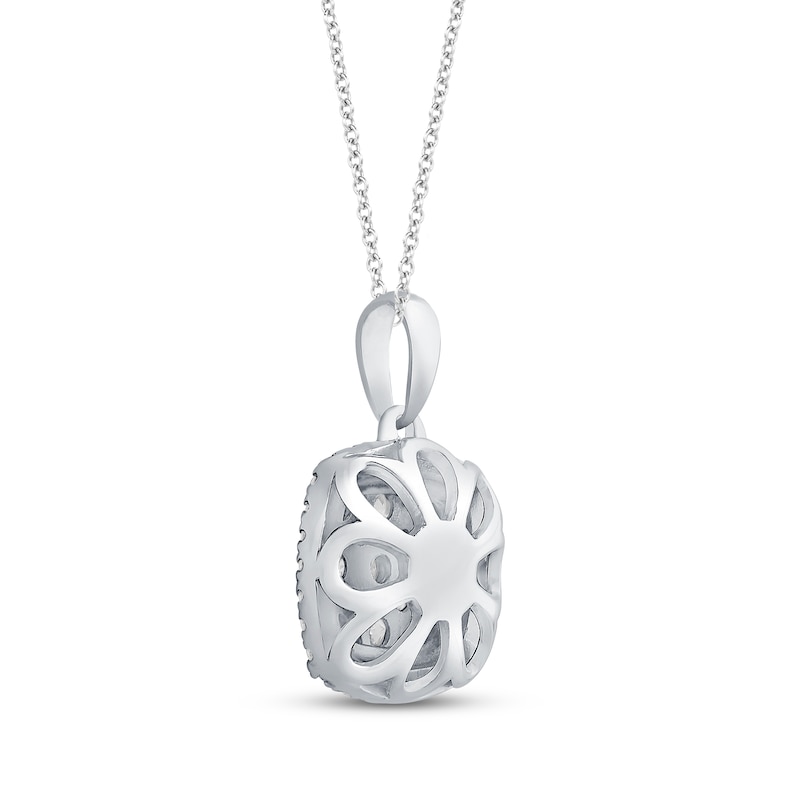 Main Image 4 of Previously Owned Diamond Necklace 1/2 ct tw Round-Cut 10K White Gold 18"