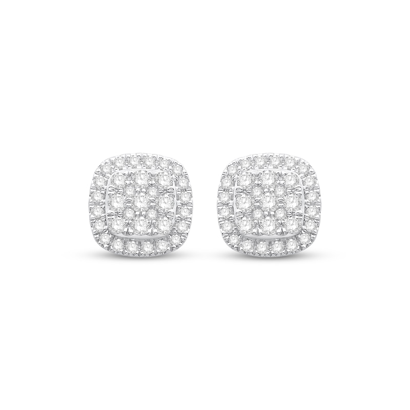 Main Image 2 of Previously Owned Diamond Stud Earrings 1/2 ct tw Round-Cut 10K White Gold