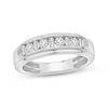 Thumbnail Image 1 of Previously Owned Men's Diamond Wedding Band 5/8 ct tw Round & Baguette-cut 10K White Gold