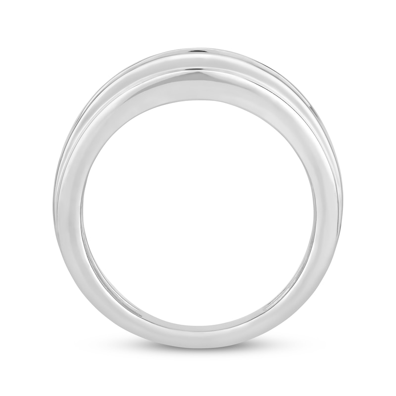 Main Image 3 of Previously Owned Men's Diamond Wedding Band 5/8 ct tw Round & Baguette-cut 10K White Gold