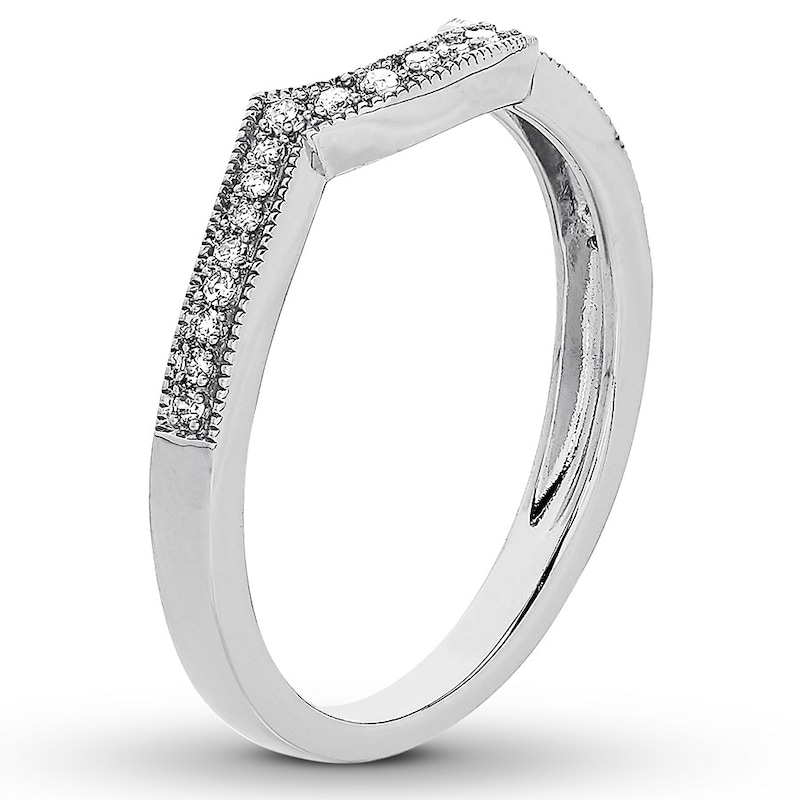Main Image 3 of Previously Owned Diamond Wedding Band 1/8 ct tw Round-cut 14K White Gold