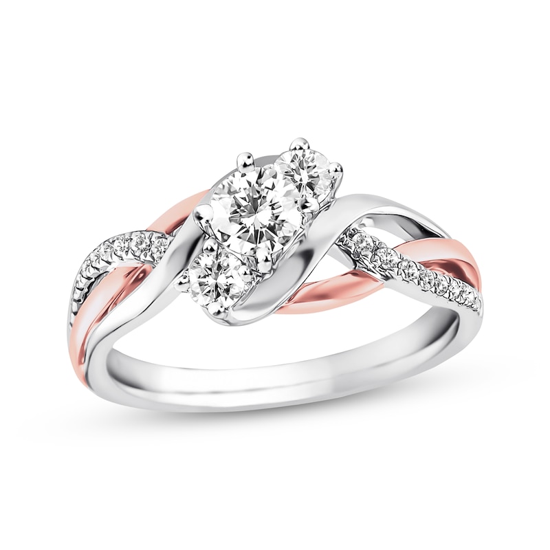 Main Image 1 of Previously Owned Diamond Engagement Ring 5/8 ct tw Round-cut 14K Two-Tone Gold