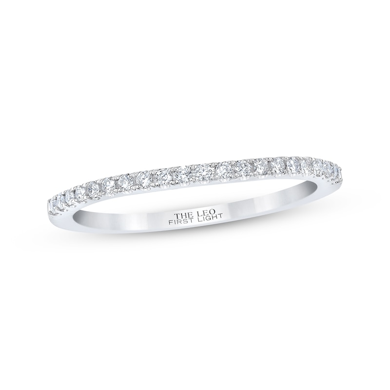 Main Image 1 of Previously Owned THE LEO First Light Diamond Wedding Band 1/8 ct tw 14K White Gold