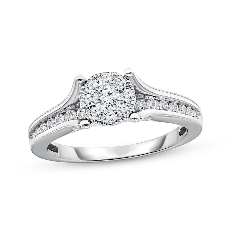 Main Image 1 of Previously Owned Diamond Engagement Ring 3/4 ct tw Round-cut 10K White Gold