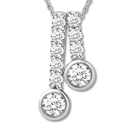 Previously Owned Ever Us Diamond Necklace 1/2 ct tw Round-cut 14K White Gold 19"