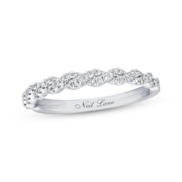 Previously Owned Neil Lane Wedding Band 1/5 ct tw Round-cut Diamonds 14K White Gold Size 4