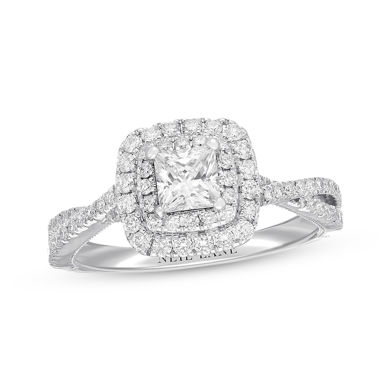 Previously Owned Neil Lane Diamond Engagement Ring 1 ct tw Princess & Round-cut 14K White Gold - Size 4