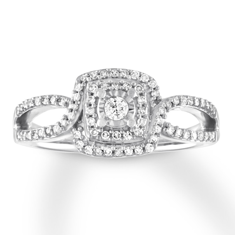 Main Image 1 of Previously Owned Diamond Promise Ring 1/4 ct tw Round-cut 10K White Gold