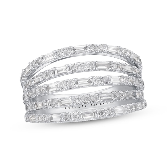 Previously Owned Neil Lane Diamond Ring 1 ct tw Round & Baguette-cut 14K White Gold