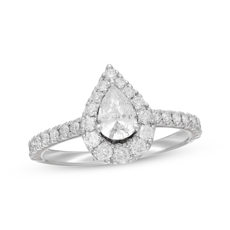 Main Image 1 of Previously Owned Neil Lane Diamond Engagement Ring 1 ct tw Pear & Round-cut 14K White Gold Size 5