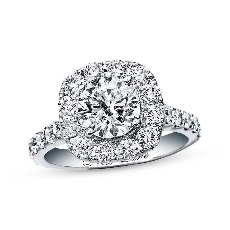 Main Image 1 of Previously Owned Neil Lane Engagement Ring 2-3/4 ct tw Round-cut Diamonds 14K White Gold - Size 4.5