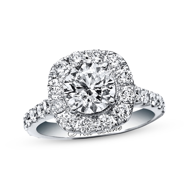 Previously Owned Neil Lane Engagement Ring 2-3/4 ct tw Round-cut Diamonds 14K White Gold - Size 4.5